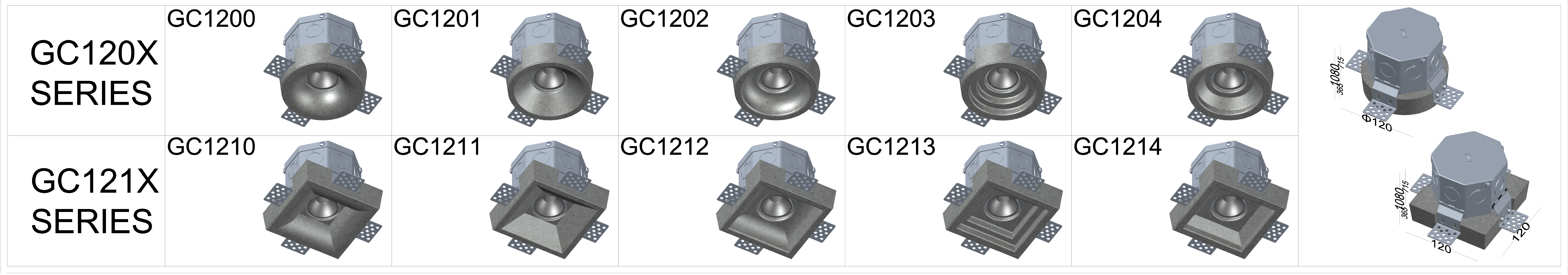 Geiode Lighting, One Bulb Luminaires - GC120X & GC121X Series  